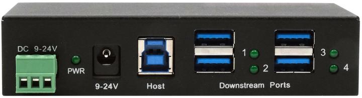 Image du produit Exsys 4 ports USB 3.2 Gen 1 HUB Boîtier métallique, câble USB 3.0, rail Din et support mural inclus (USB-B, 4 Ports)