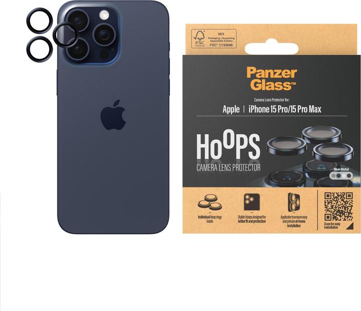 Image du produit PanzerGlass Hoops Camera Lens Protector (1 pièce(s), Apple iPhone 15 Pro Max, Apple iPhone 15 Pro)
