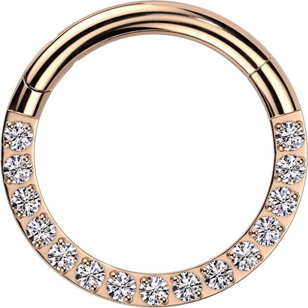 Image du produit Star Piercing Micro anneau segment pliable rose gold front cristals silver (sans laiton, Titane G23)