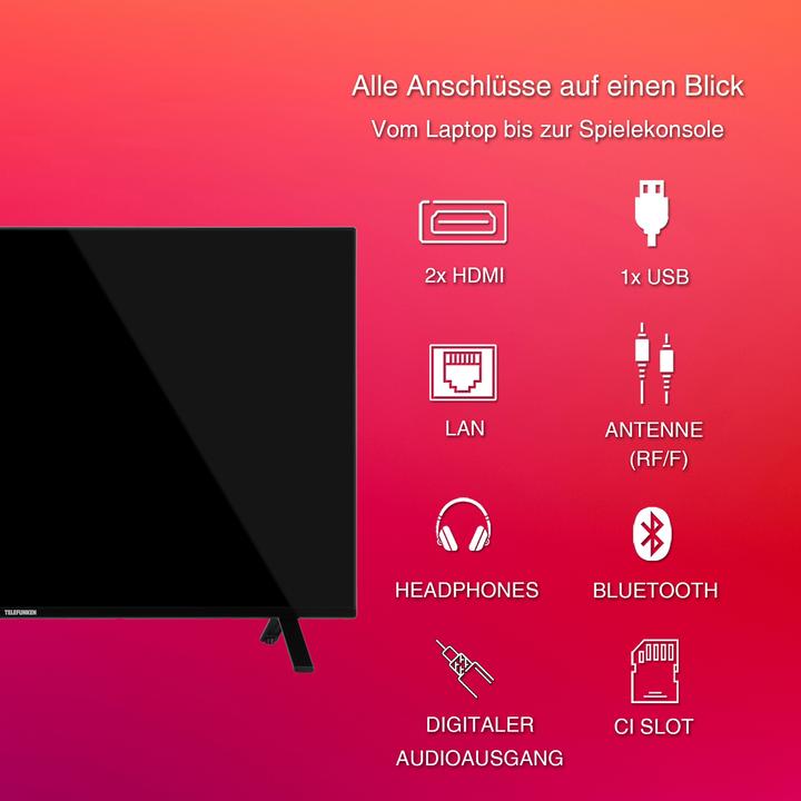 Image du produit Telefunken XF43TO750S (108 cm (43 pouces), noir, FullHD, triple tuner, SmartTV, système d'exploitation TiVo) (43", LED, Full HD, 2024)