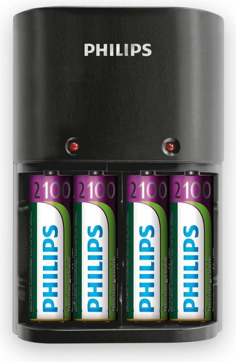 Philips MultiLife Battery Charger SCB1490NB/12 (4 pcs., AA, 2100 mAh, Rechargeable battery)