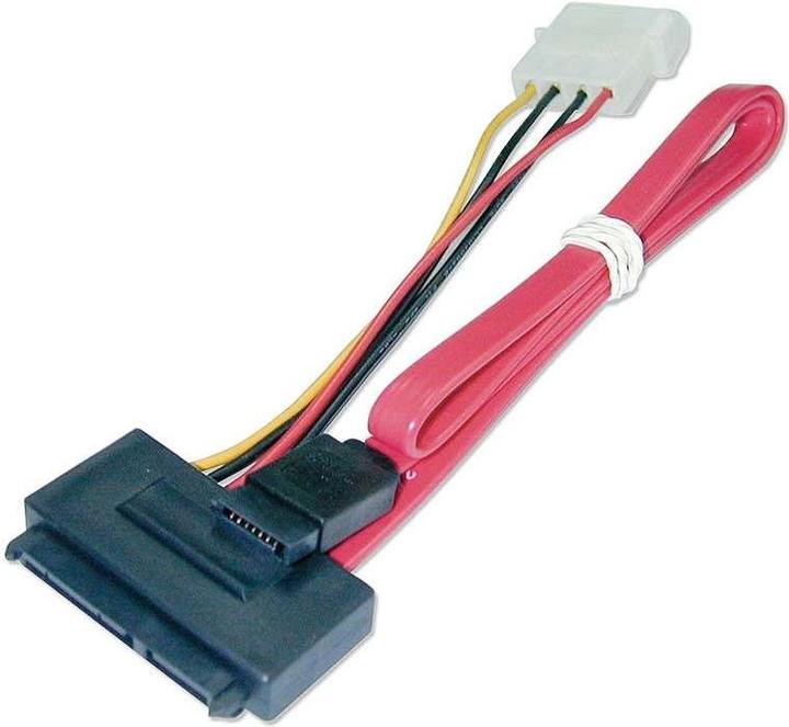 Actual product image Lindy SATA cable internal power supply, 4-pin, SATA to SATA Combo (W)