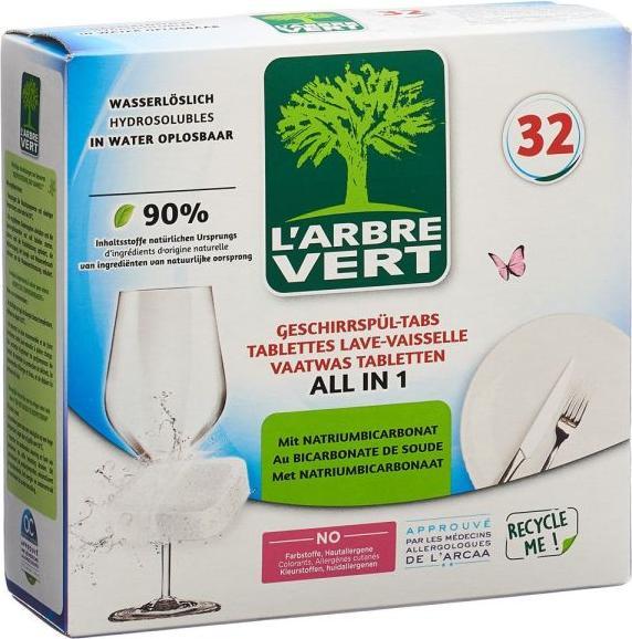 Image du produit L'arbre vert Tablettes lave-vaisselle écologique All in 1 32x (Tabs, 32 Cycles de lavage)