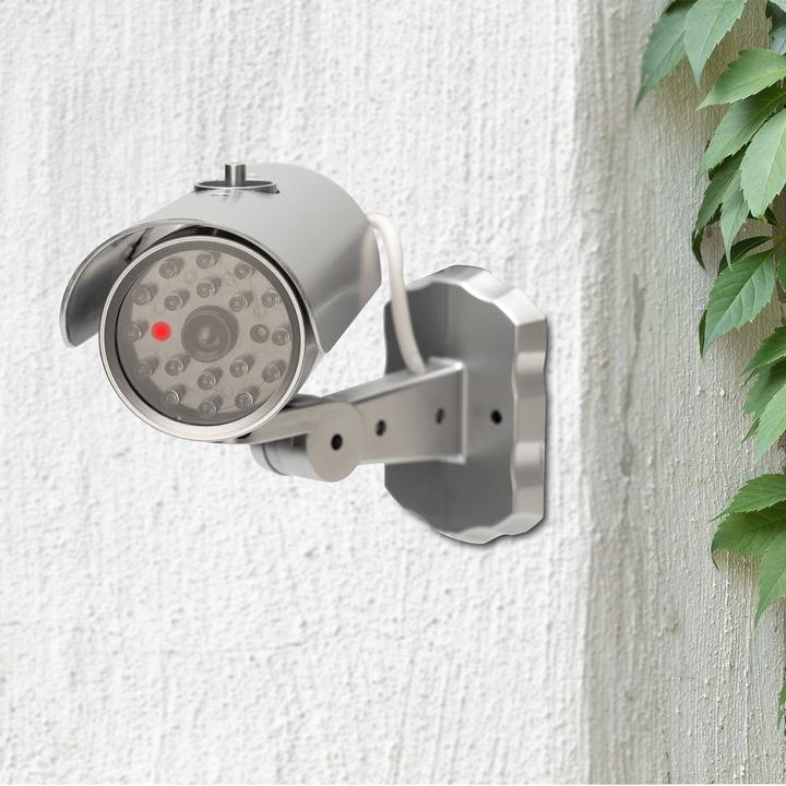 Image du produit Casativo Caméra de surveillance factice avec détecteur de mouvement et lumière rouge clignotante