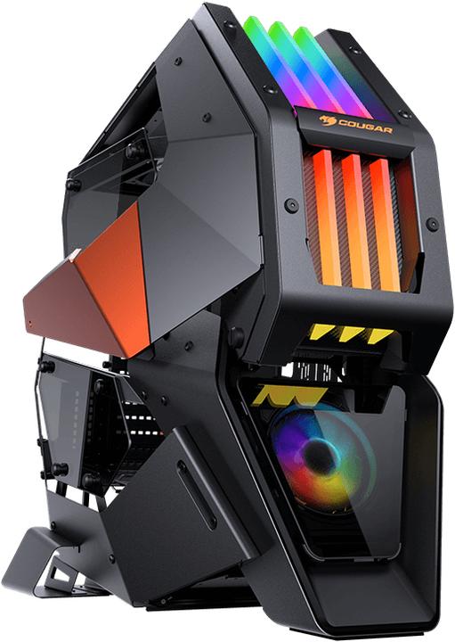 Actual product image Cougar Conquer 2 - Full Tower - PC - Metal - Tempered Glass - Black - Orange - Tran (ATX, mATX, Mini-ITX, SSI CEB)