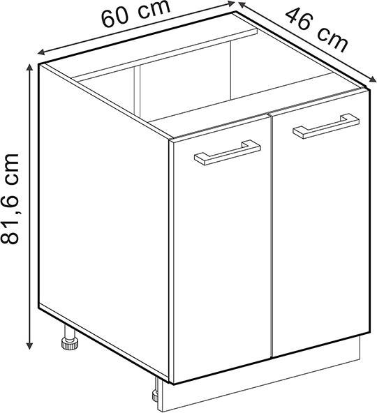 Produktbild Vicco Küchenunterschrank R-Line, Anthrazit Landhaus/Goldkraft Eiche, 60 cm, AP Anthrazit