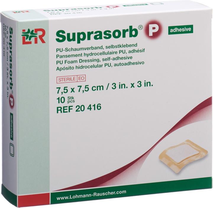Image du produit Suprasorb Schaumverband 7.5x7.5cm selbstklebend (10 x)