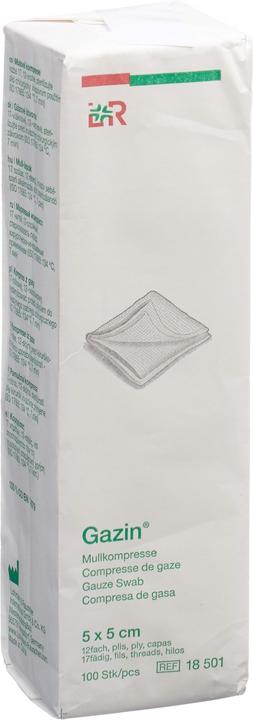 Produktbild Gazin Mullkompressen 5x5cm 12-fach unsteril