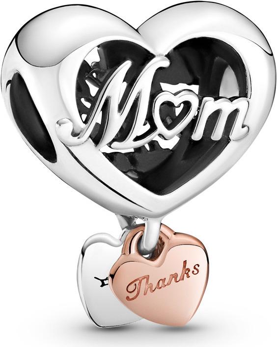Immagine prodotto Pandora Rosa grazie alla mamma e ciondolo a forma di cuore (Argento 925)