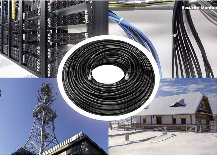Produktbild Renkforce RJ45 RF-4538204 CAT 6a S/FTP 30.00 m Schwarz für Aussenbereich geeignet (S/FTP, CAT6a, 30 m)