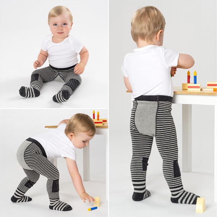 Produktbild La Loona LaLoona Baby-Strumpfhosen Krabbelstrumpfhose - Streifen Grau - (74/80)