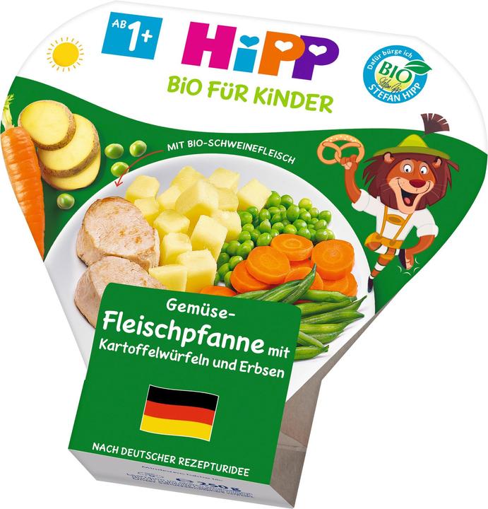 Hipp Organic for Kids Plate, vegetable-meat pan with potato cubes and peas, 250 g (250 g)