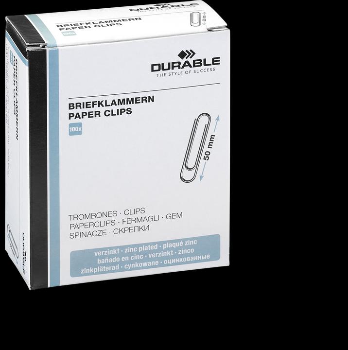Image du produit Durable Trombone forme ronde 50mm métal zinc 100 pcs/paquet (100 x)