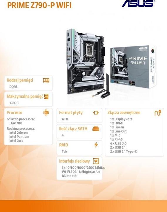 Actual product image ASUS Prime Z790-P Wifi (LGA 1700, Intel Z790, ATX)