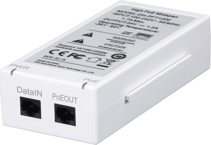 Image du produit Dahua PFT1200 Adaptateur PoE Gigabit Ethernet (60 W)
