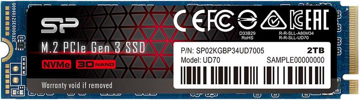 Silicon Power SP02KGBP34UD7005 Internal Solid State Drive M.2 PCI Express 3.0 QLC 3D NAND NVMe (2000 GB, M.2 2280)