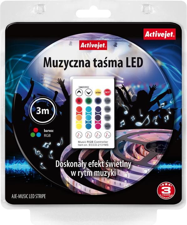 Produktbild Activejet AJE-LED MUSIC STRIPE LED Strip Universalstreifenleuchte Indoor/Outdoor (Kaltweiss, Warmweiss, Mehrfarbig, 300 cm, Indoor, Outdoor)