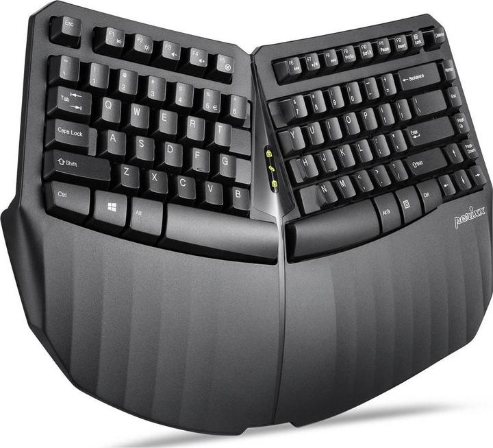 Actual product image Perixx PERIBOARD-613 DE B, Wireless compact ergonomic keyboard, black (DE, Wireless)