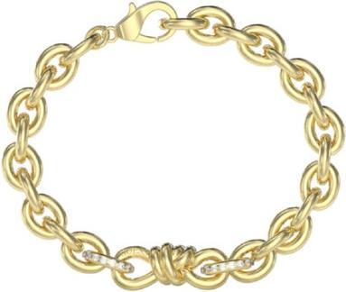 Guess Modern Love JUBB04006JWYG bold gold-plated bracelet - Length: 19 cm (19 cm, Kristall, Stahl)