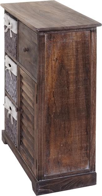 Actual product image Mendler Chest of drawers HWC-H21, cabinet chest of drawers, solid wood basket drawer 80x60x30cm - shabby