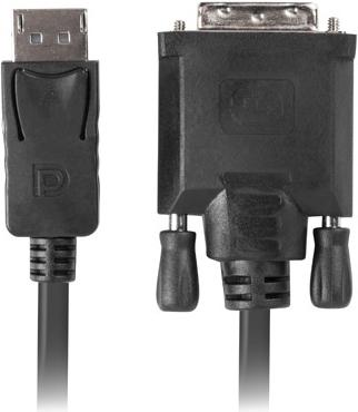 Image du produit Lanberg CA-DPDV-10CU-0018-BK Adaptateur de câble vidéo DispalyPort DVI-D 24+1 (1.80 m, DisplayPort)