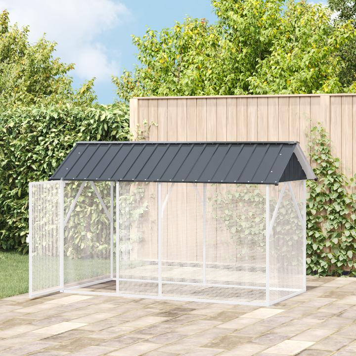 Image du produit VidaXL Volière Anthracite 112x227x141 cm Acier