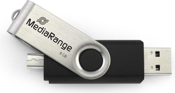 Actual product image MediaRange combo flash drive with micro USB (OTG) (8 GB, USB-A, Micro USB, USB 2.0)
