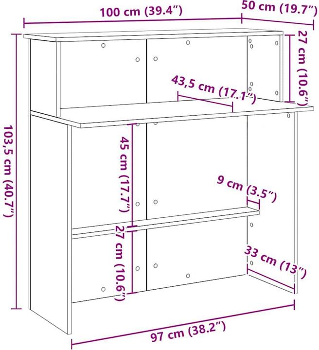 Produktbild VidaXL Empfangstheke (100 x 50 x 103.5 cm)
