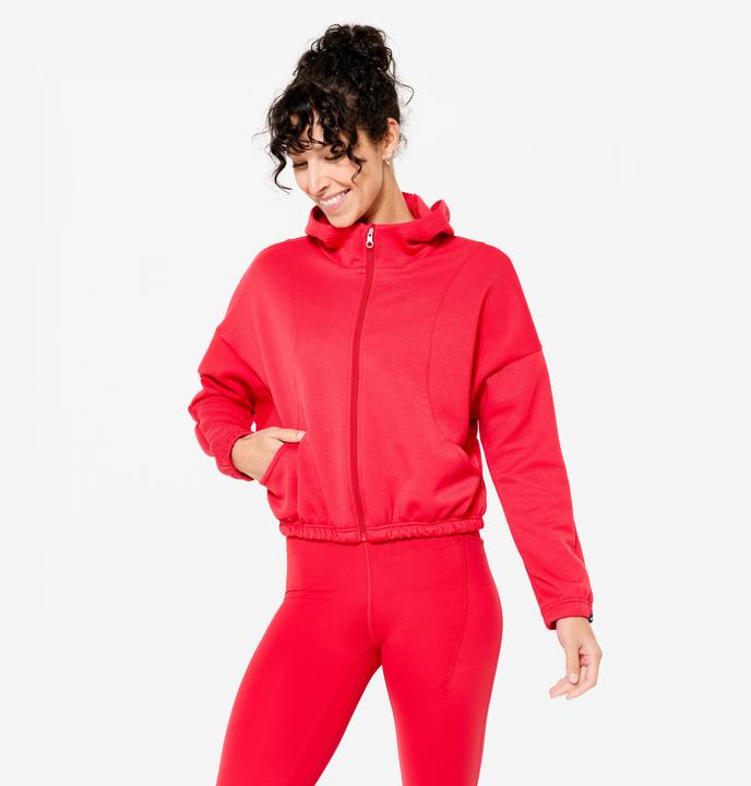 Domyos Kapuzenjacke Damen langarm - rot (L)