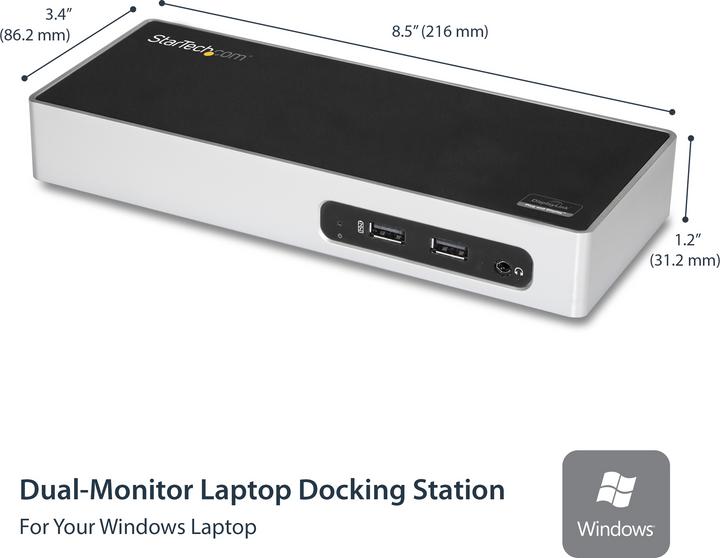 Actual product image StarTech USB 3.0 Dual Monitor Docking Station - USB to HDMI - USB to VGA or DVI - USB 3.0 Dock - Port Re... (Docking port (proprietary), 2 Ports)