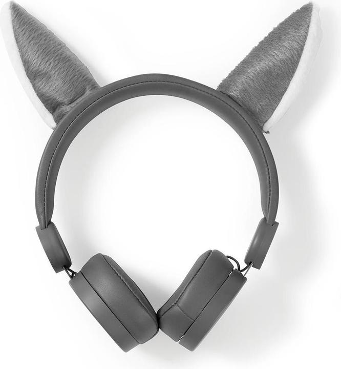 Immagine prodotto Nedis Cuffie on-ear con cavo Cuffie on-ear con cavo da 3,5 mm Lunghezza cavo: 1,20 m 85 dB Grigio Grigio (Cablato)
