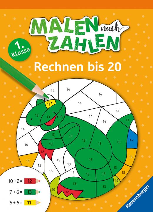 Actual product image Ravensburger Paint by numbers, 1st grade: Arithmetic to 20