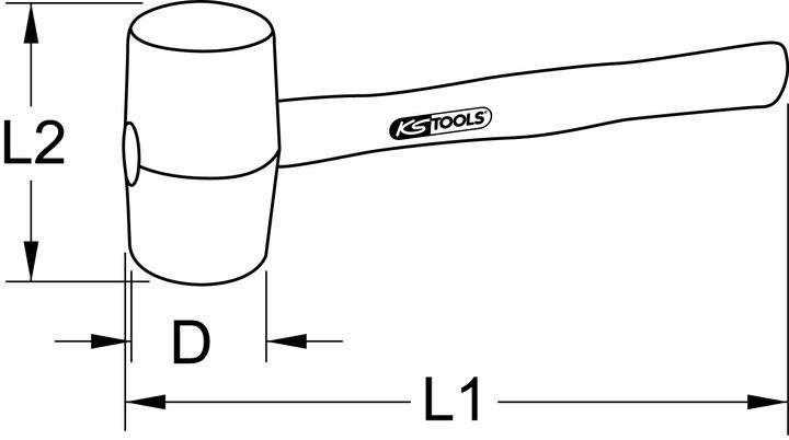 Produktbild KS Tools Gummihammer. 500g 140.5222 (560 g)