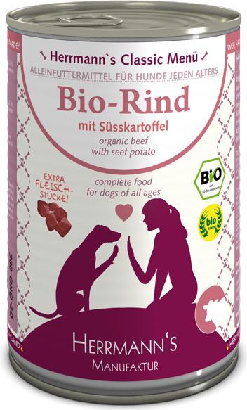 Produktbild Herrmanns Bio Rind mit Süsskartoffeln (Adult, 24 Stk., 400 g)