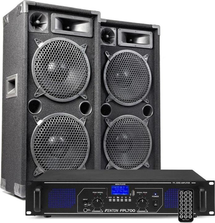 Produktbild Fenton DJ -Soundinstallation mit Bluetooth - Max210 DJ -Lautsprechern + Bluetooth -Verstärker -Kombination