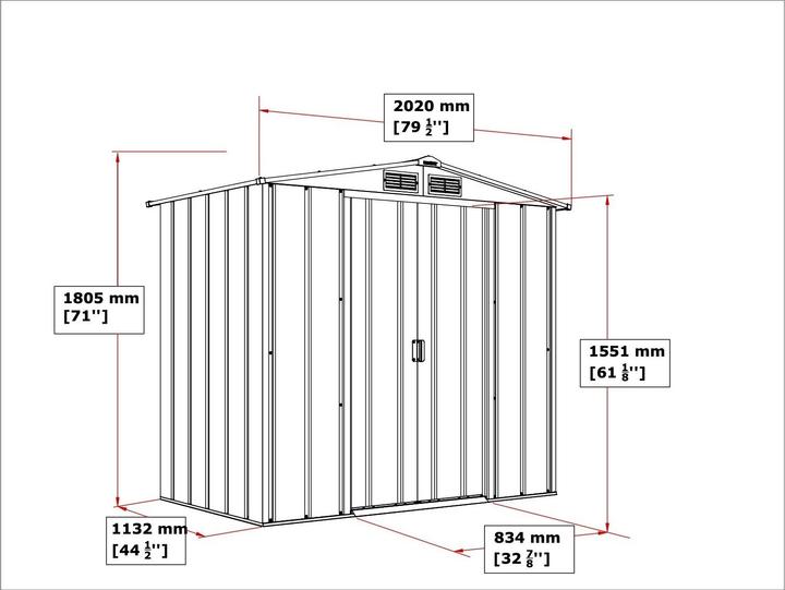 Actual product image Tepro Eco 6x4 shed, anthracite/white