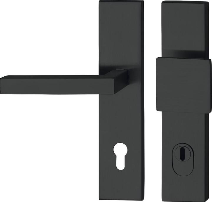 Actual product image Marchesi SH mortice set MALMÖ-ÖNORM PZ88, RC3, with black centre plate (Door plate set)