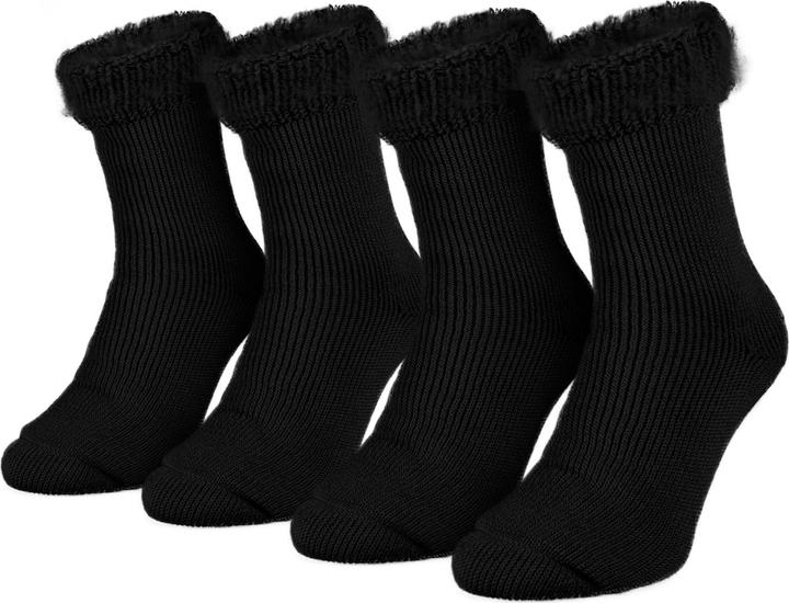 Black Snake Damen Kuschelsocken 2 Paar fleecy (4er Pack, One Size)