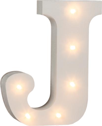 Produktbild Ootb Beleuchteter Holz-Buchstabe J, mit 6 LED, ca. 16 cm