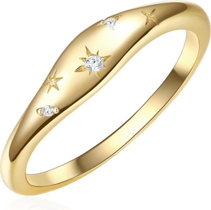 Image du produit Glanzstücke München Femme étoile argent sterling zirconium or jaune - 30342 (48, Argent 925)