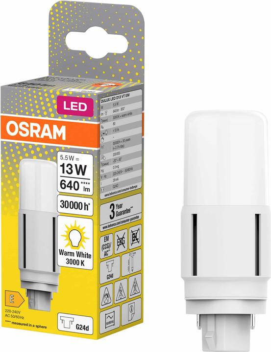 Produktbild Osram Dulux D (G24d, 5.50 W, 640 lm, 1 x, E)