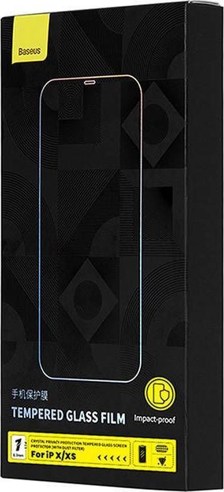 Immagine prodotto Baseus Cristallo di protezione della privacy Vetro temperato 0,3 mm per iPhone X/XS (1 Pezzo/i, Apple iPhone X)