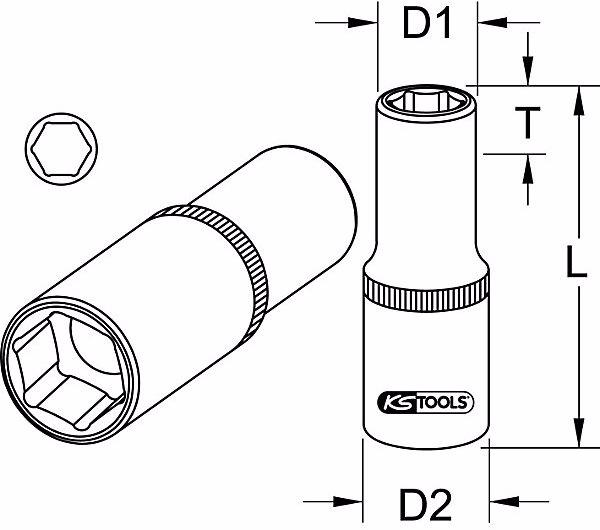Image du produit KS Tools Douille six pans 1/2" longue (16 mm)