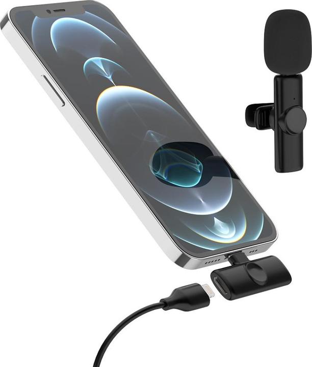 Immagine prodotto Apfelkiste Microfono lavalier a 360° con Lightning - set wireless per smartphone (3 pz.)