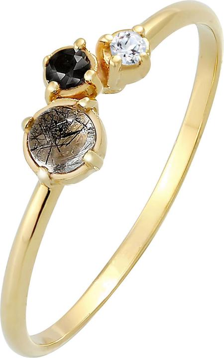 Immagine prodotto Elli Anello DIAMANTI Diamante (0,03 ct.) Topazio Tormalina 375 oro giallo (54, 375/9 K)