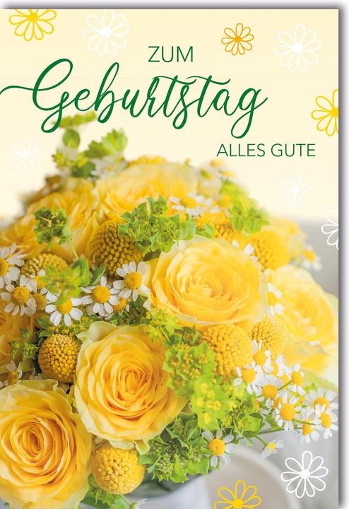 Immagine prodotto Braun + Company Biglietto di compleanno con bouquet di fiori gialli (1 pz.)