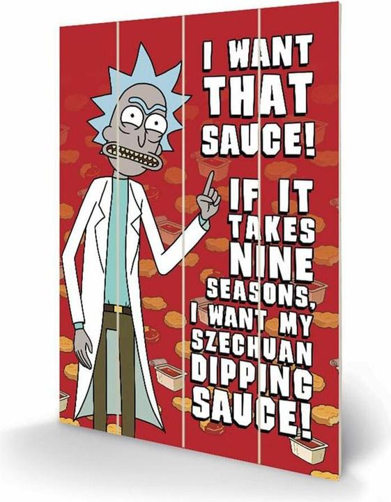 Produktbild Pyramid RICK & MORTY - Szechuan Sauce - Impression sur bois 40x59cm (40 x 59 cm)