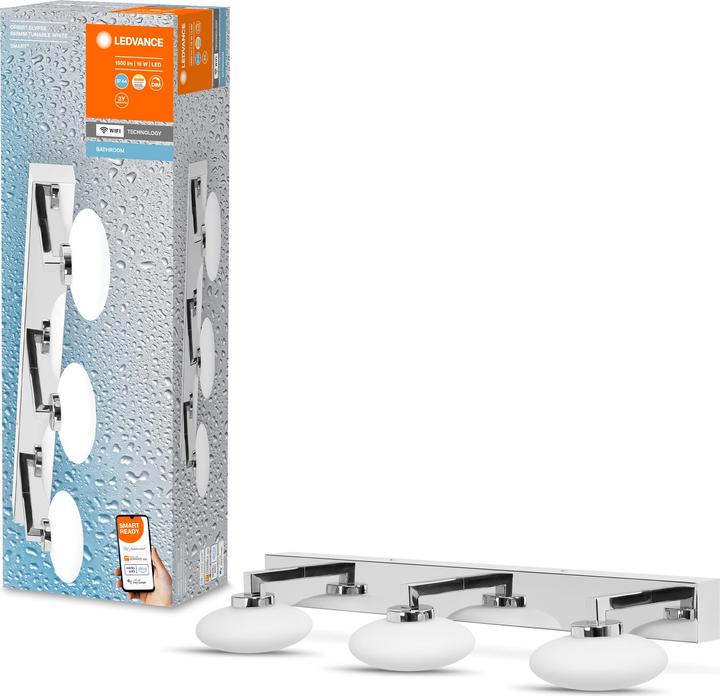 Actual product image Ledvance Smart+ wall Orbis Elypse IP44 TW 56 cm Chrome 3x5W 1500Lum (1500 lm)