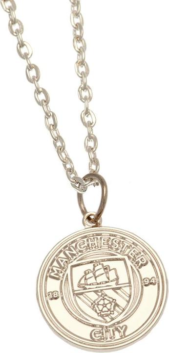 Image du produit Manchester City FC Collier et pendentif en argent plaqué Crest (Matériau 100% synthétique)