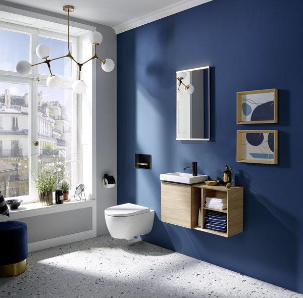 Actual product image Geberit iCon Light hand-rinse basin, 38 cm x 28 cm, with tap hole on the right, without overflow, sh (280 mm, 380 mm)